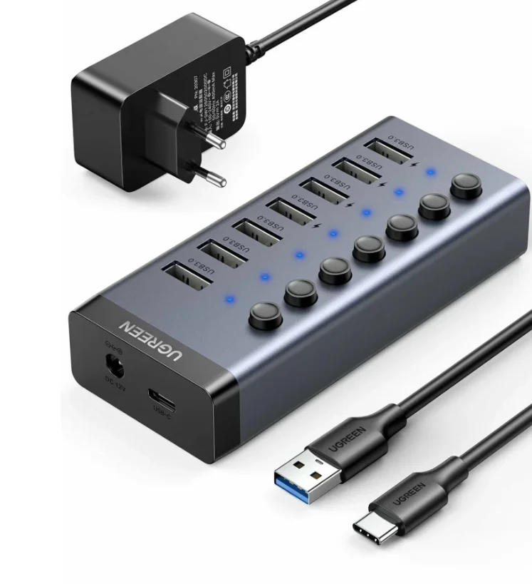 UGREEN Powered USB 3.0 Hub - 7 Port USB 3.0, 4 Ports Smart Charging